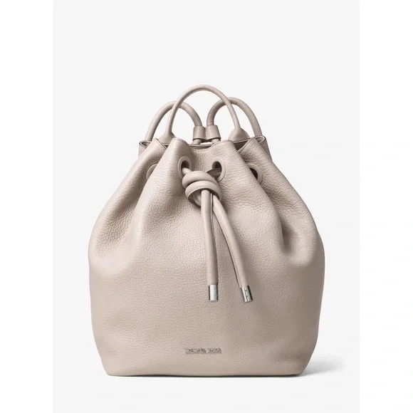 Michael Kors Dalia Leather Drawstring Backpack - Picture 1 of 16